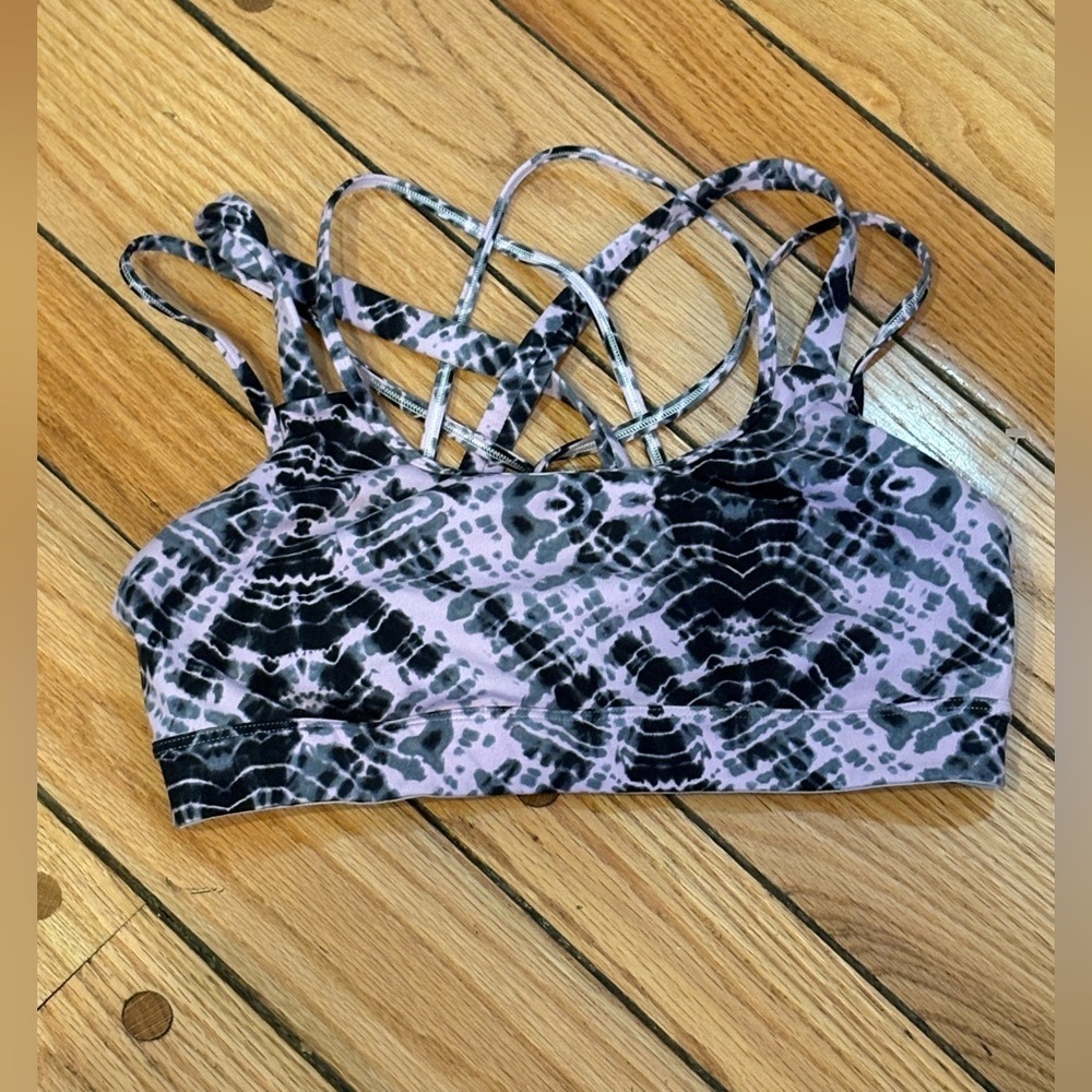 SOLD Secret Strappy Tie-Dye purple black Sports Bra large